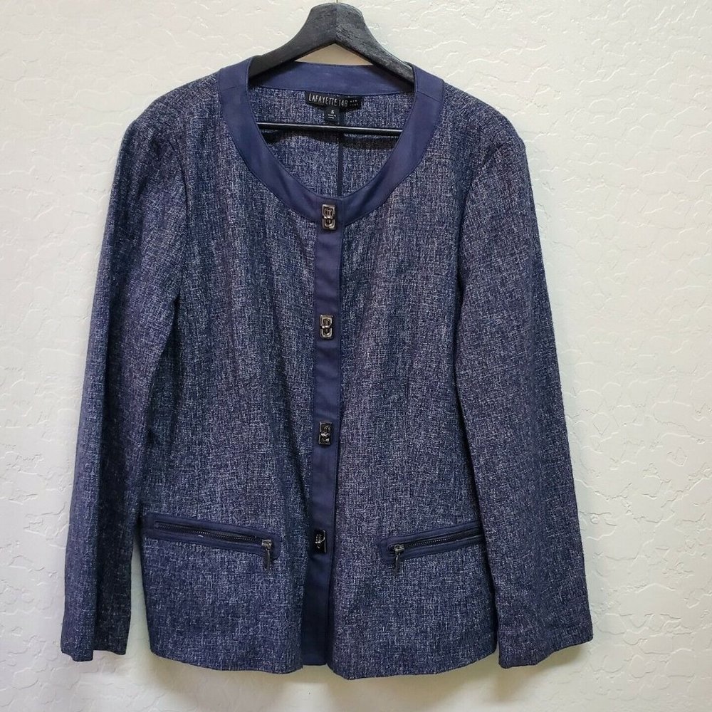 Lafayette 148 New York Lightweight Jacket Cotton Stretch Size 16